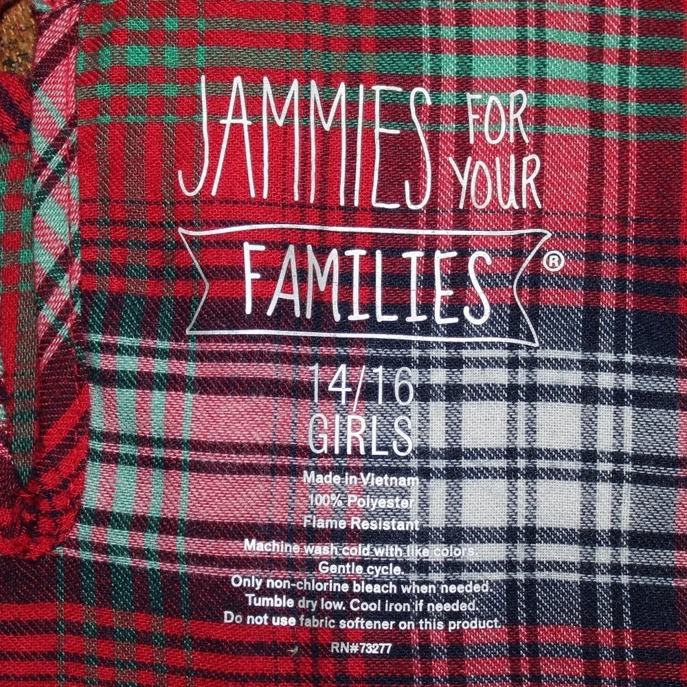 Plaid Jammes For Your Families, 14/16 Girls